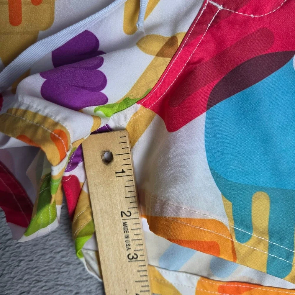 Tucann Ice Cream Pattern Swim Trunks Men's Small Colorfull Unlined Drawstring